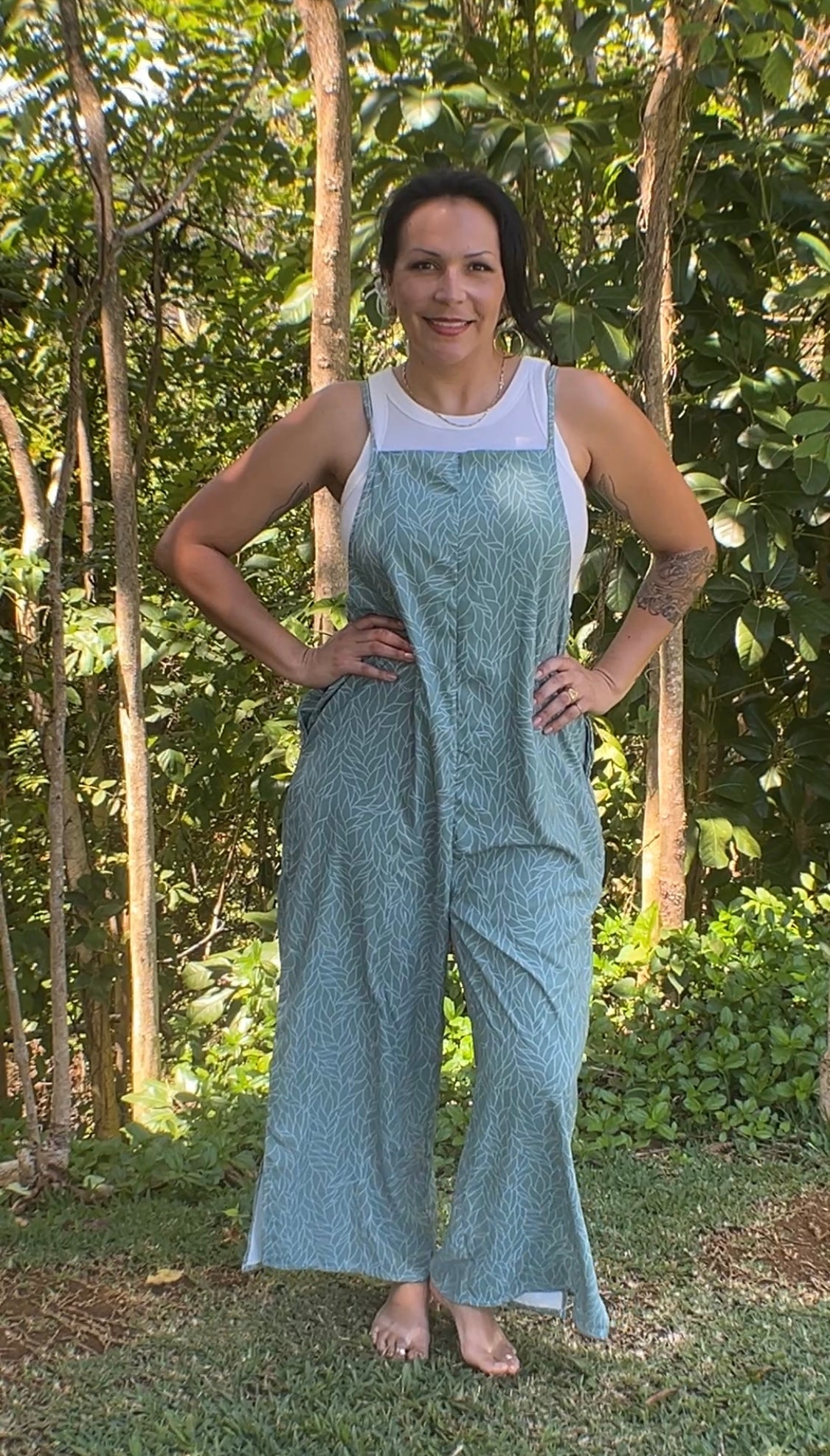 Waihau Jumpsuit – Forest Lei Print