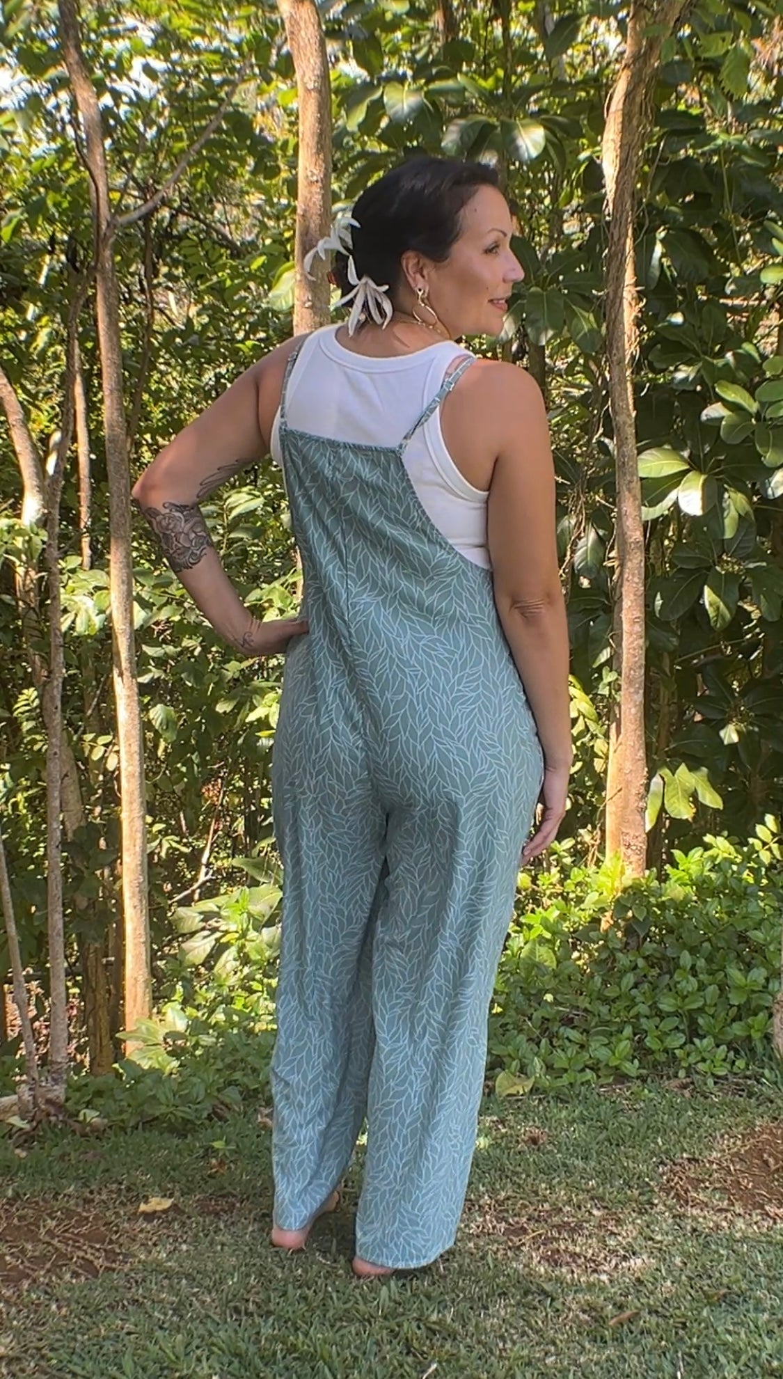 Waihau Jumpsuit – Forest Lei Print