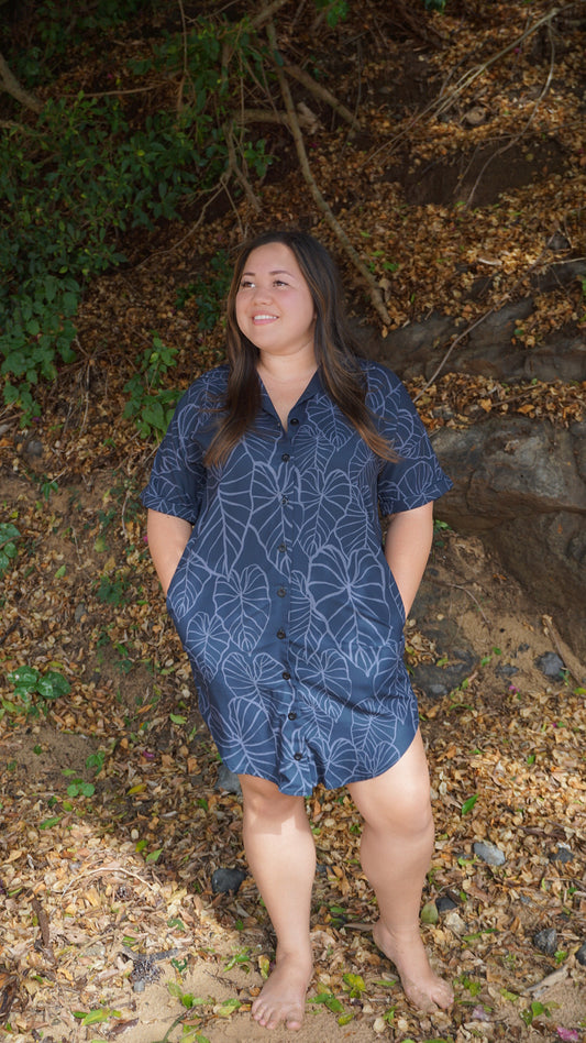 Aloha Shirt Dress - Kalo Eclipse