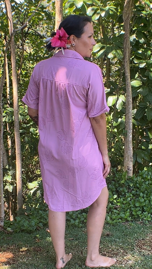Aloha Shirt Dress - Petal Rush