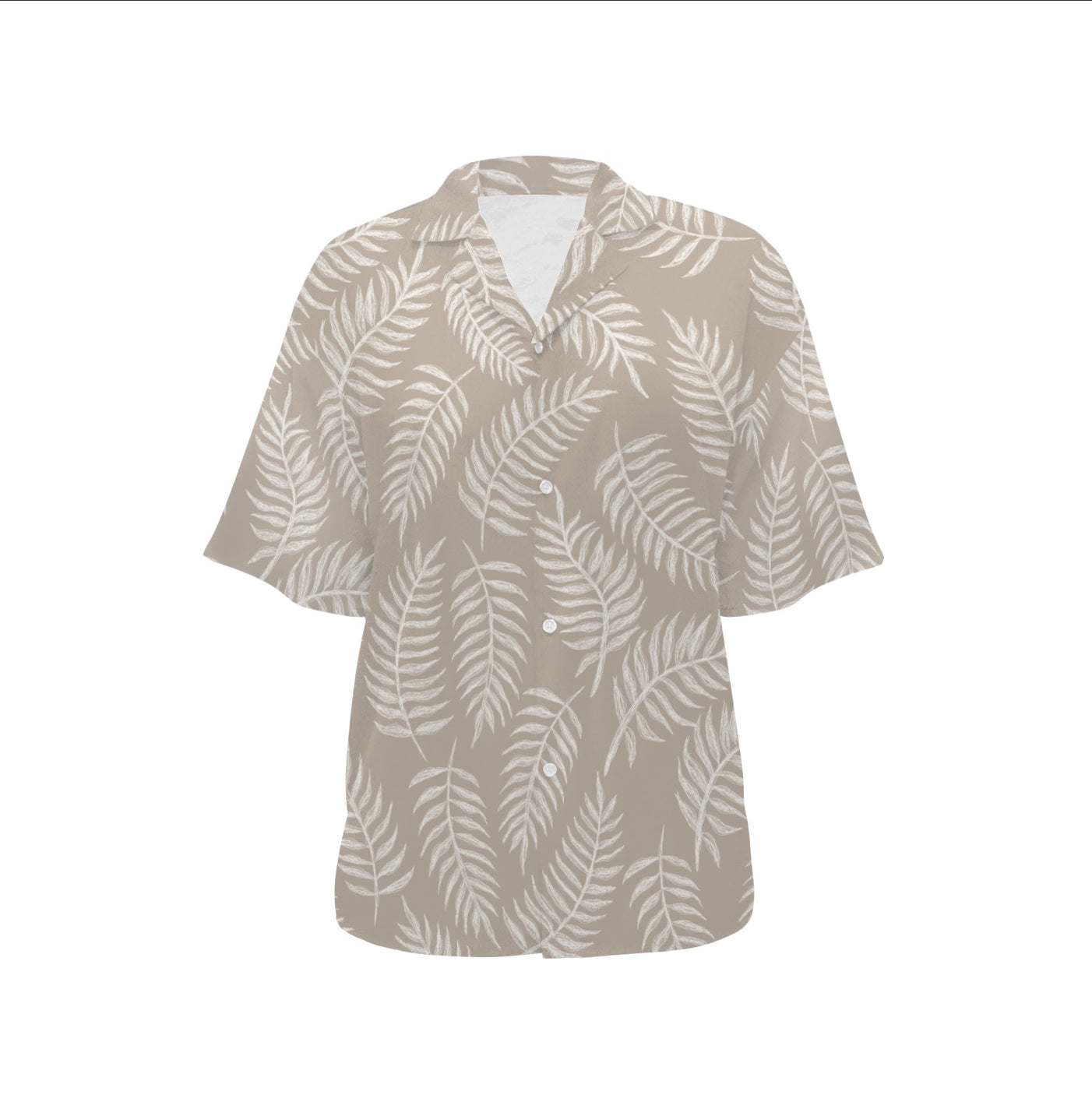 Men’s / Unisex Aloha Shirt - Shadow Fern in Taupe