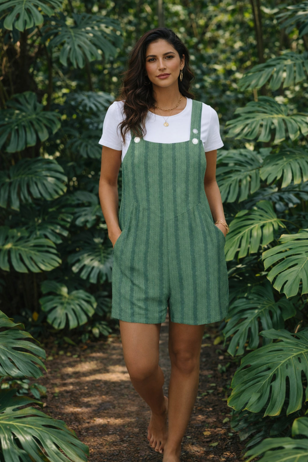 Island Drift Romper - Kukui Stripe