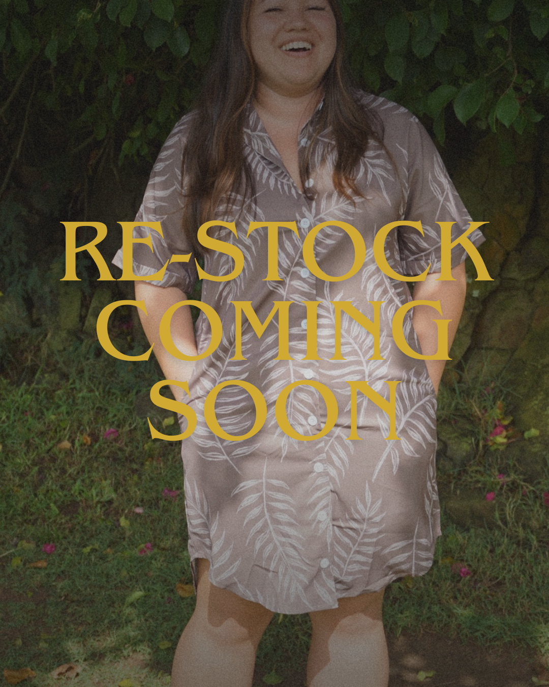 Aloha Shirt Dress - Shadow Fern in Coco