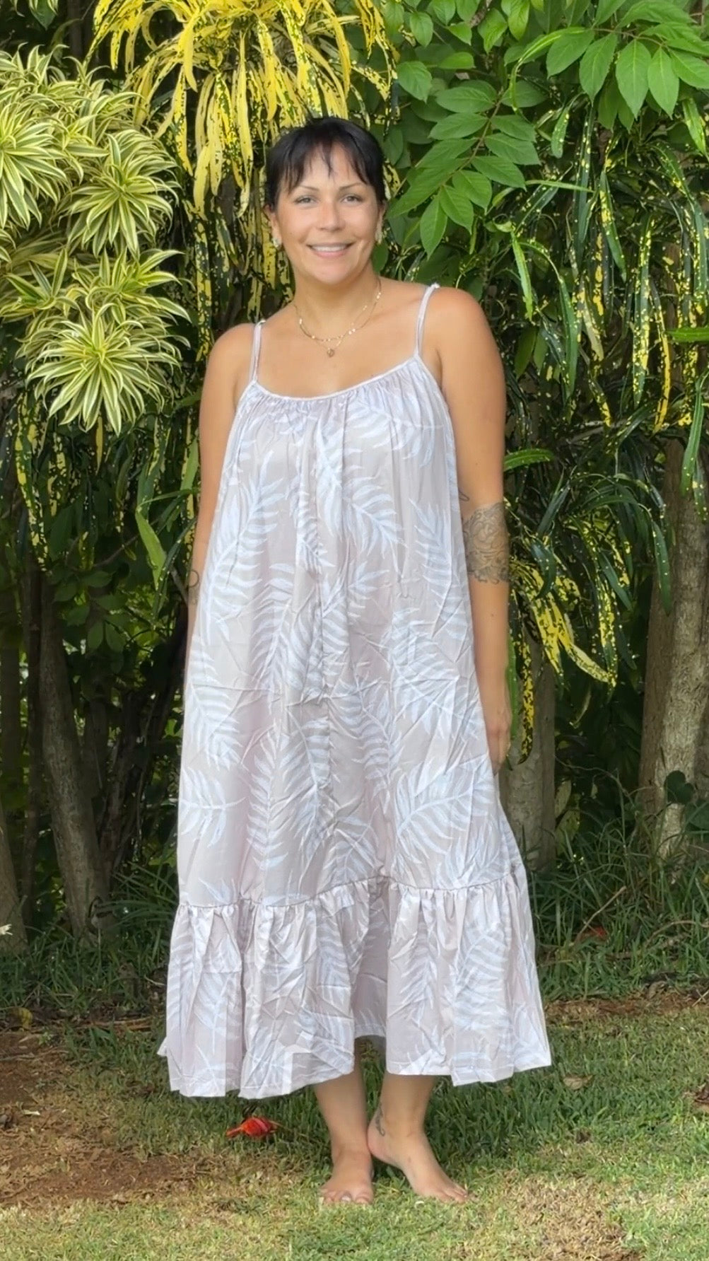 Alana Midi Sundress in Shadow Fern