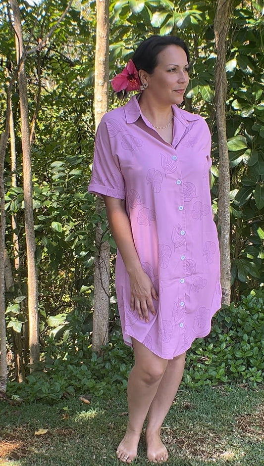 Aloha Shirt Dress - Petal Rush
