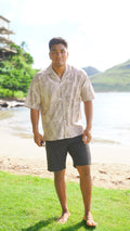 Men’s / Unisex Aloha Shirt - Shadow Fern in Sand