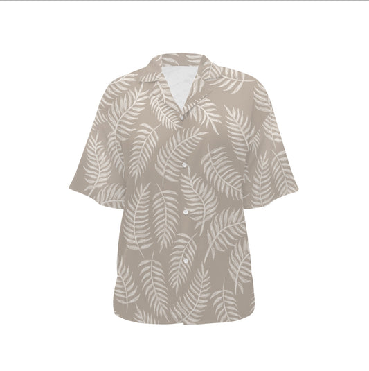 Men’s / Unisex Aloha Shirt - Shadow Fern in Taupe
