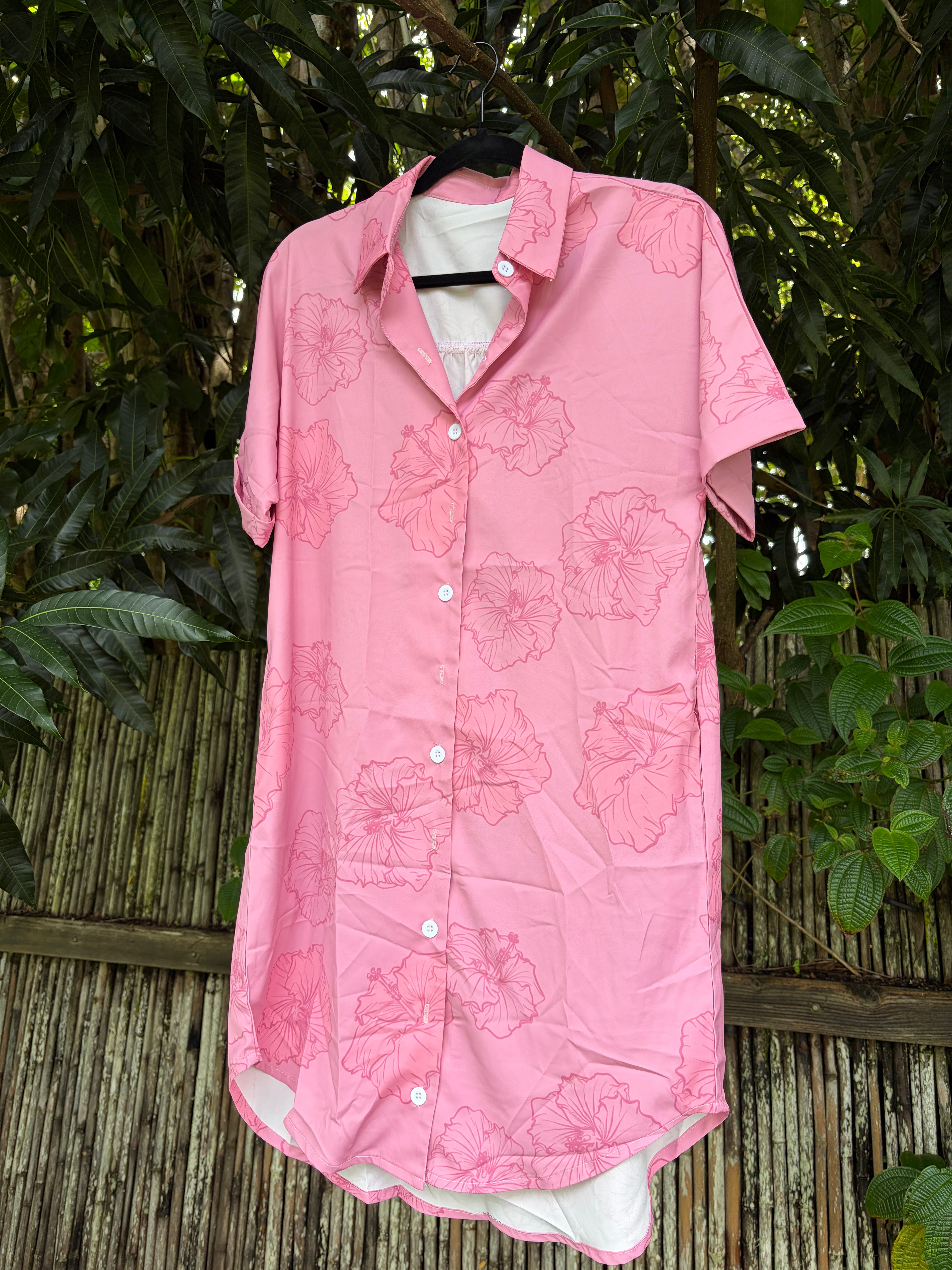 Aloha Shirt Dress - Petal Rush 2.0