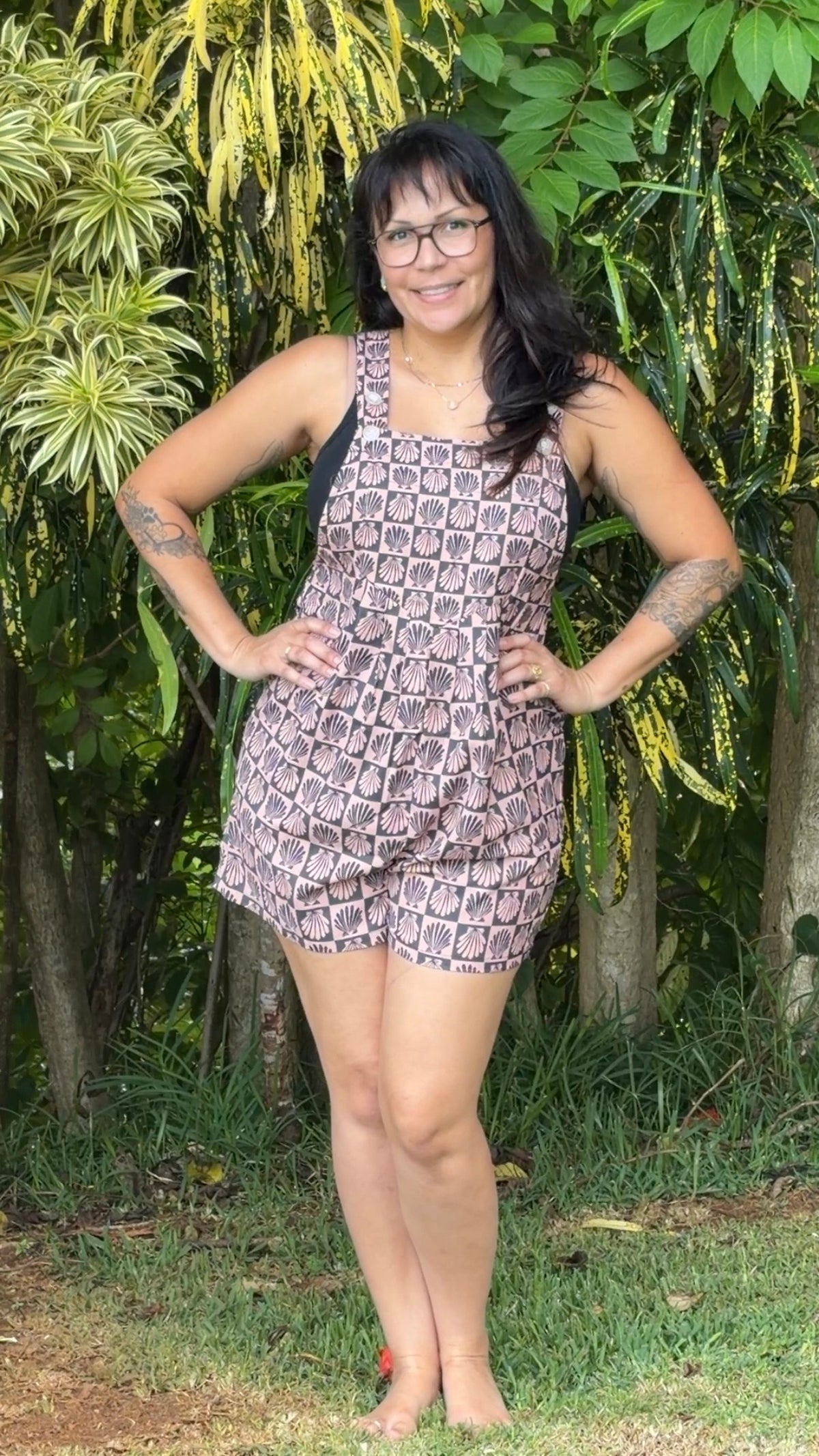 Island Drift Romper | Shell Checkers