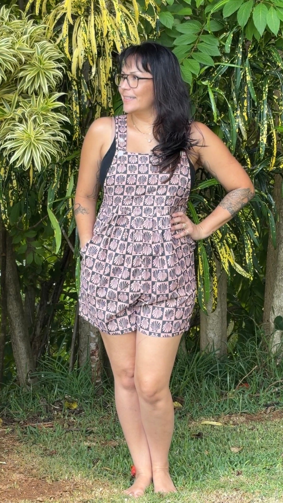 Island Drift Romper | Shell Checkers