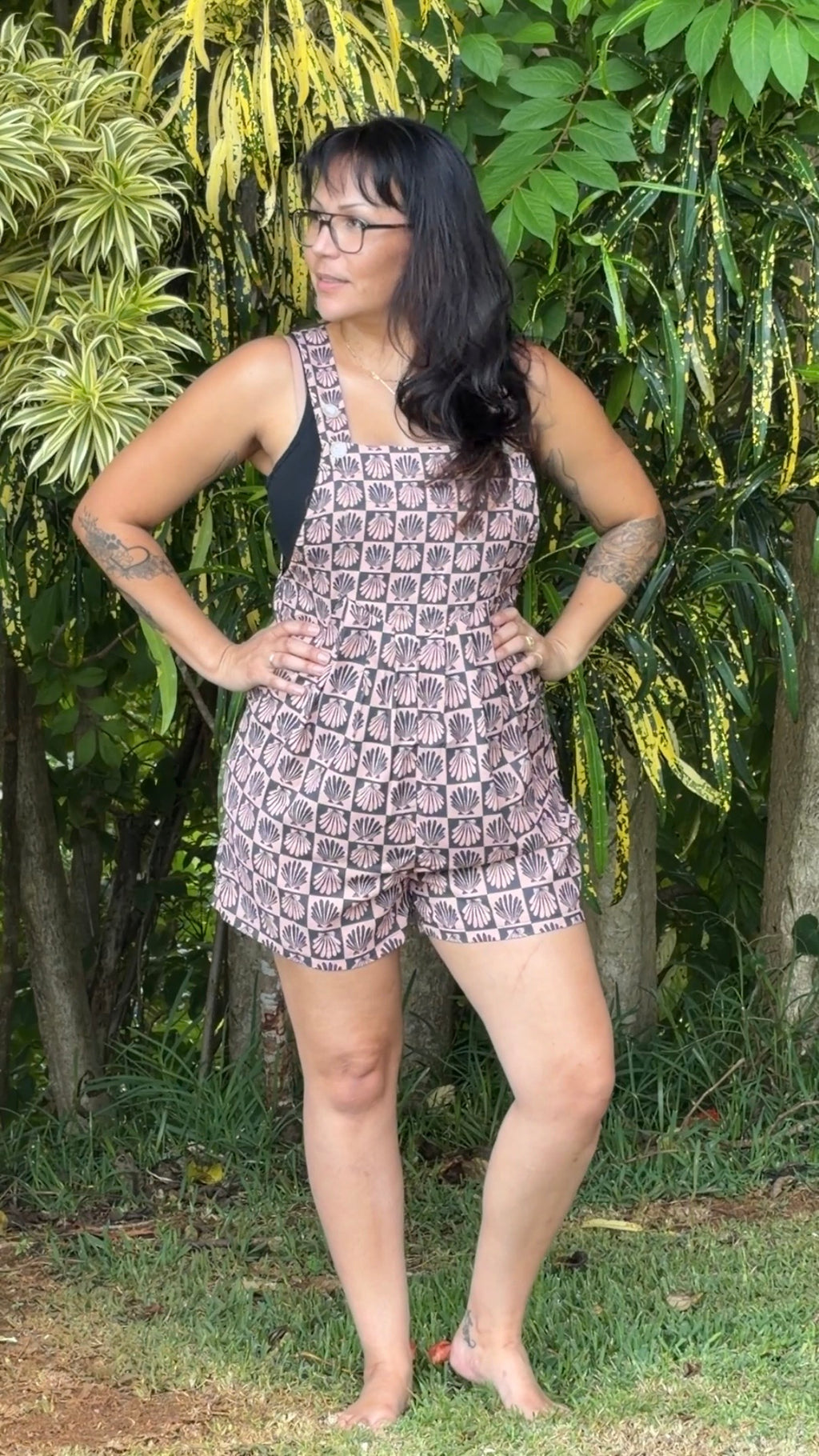 Island Drift Romper | Shell Checkers