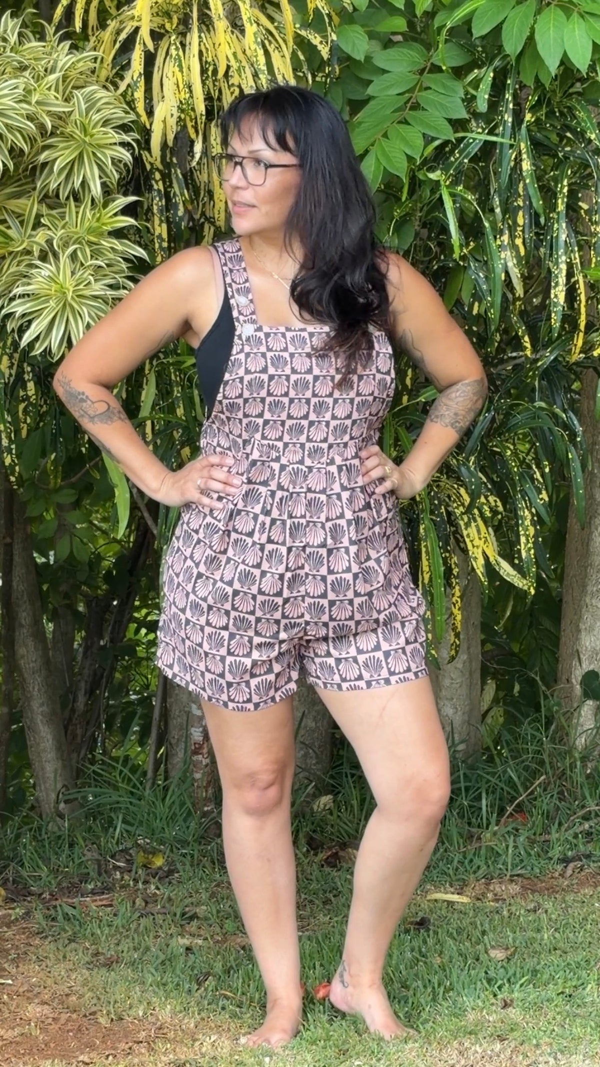 Island Drift Romper | Shell Checkers