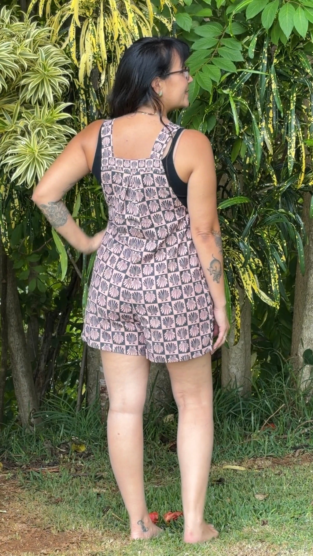 Island Drift Romper | Shell Checkers