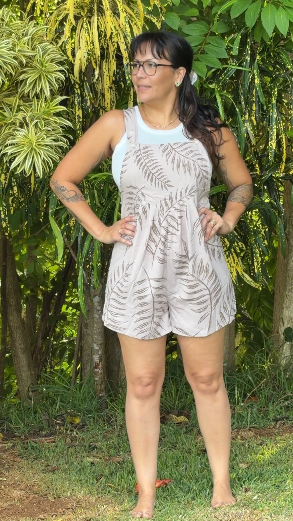 Island Drift Romper | Shadow Fern Sand