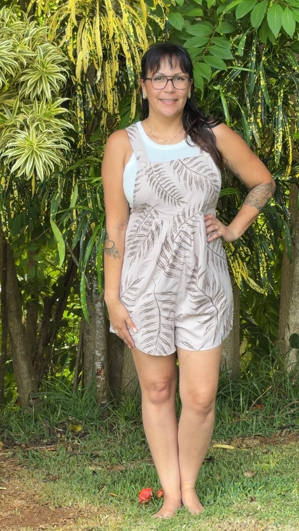 Island Drift Romper | Shadow Fern Sand