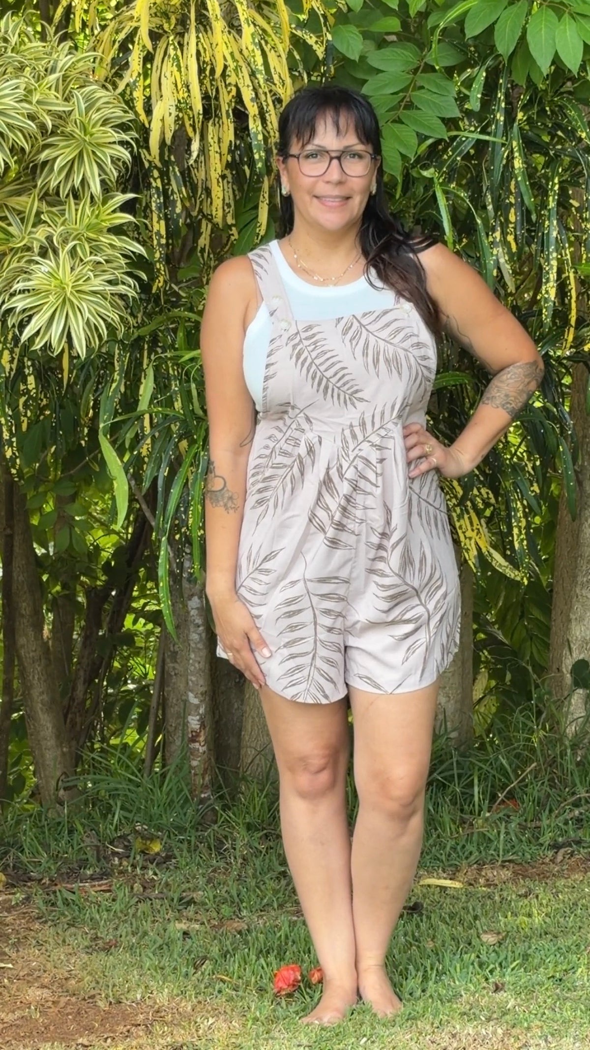 Island Drift Romper | Shadow Fern Sand
