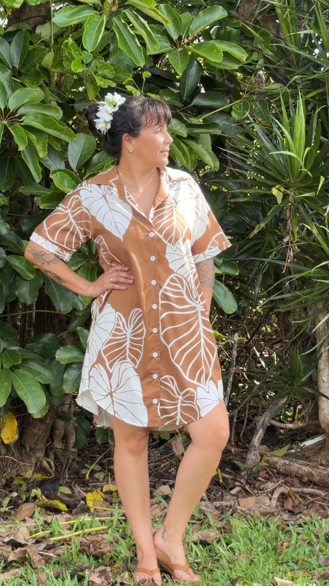 Aloha Shirt Dress - Sunbaked Kalo