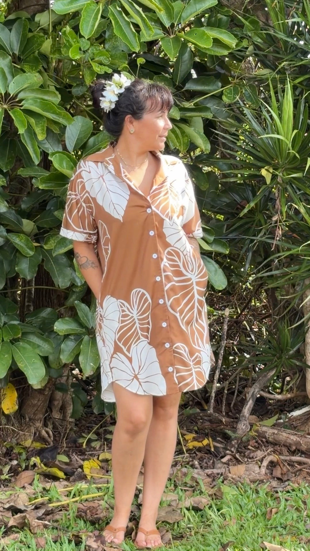 Aloha Shirt Dress - Sunbaked Kalo