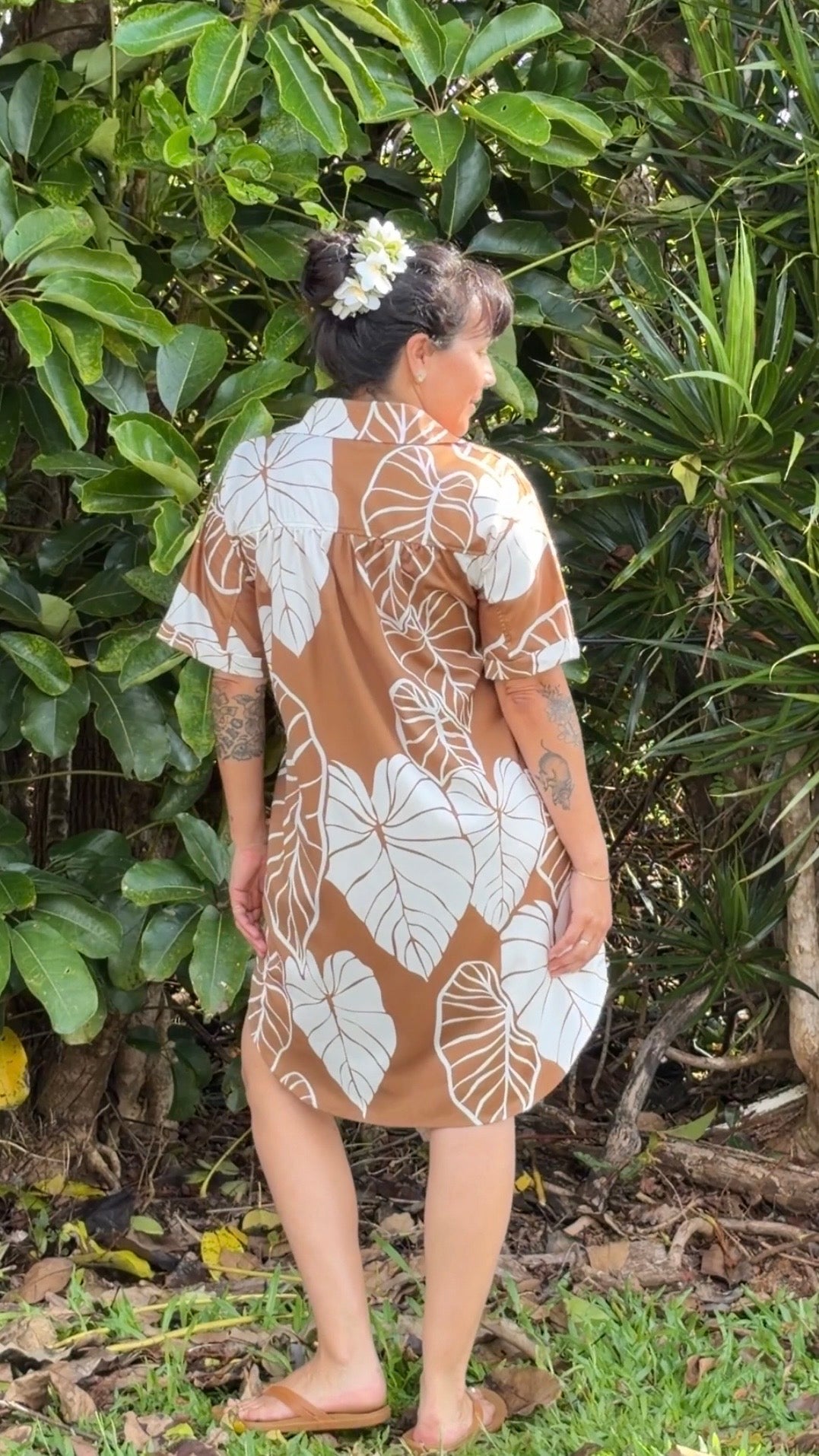 Aloha Shirt Dress - Sunbaked Kalo
